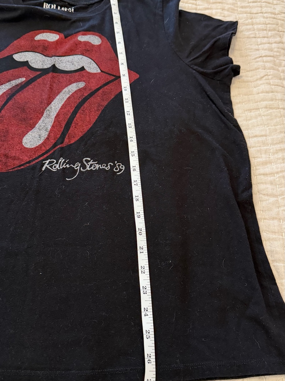 Torrid Rolling Stones Black Tee with Red & White Tongue Graphic worn once!